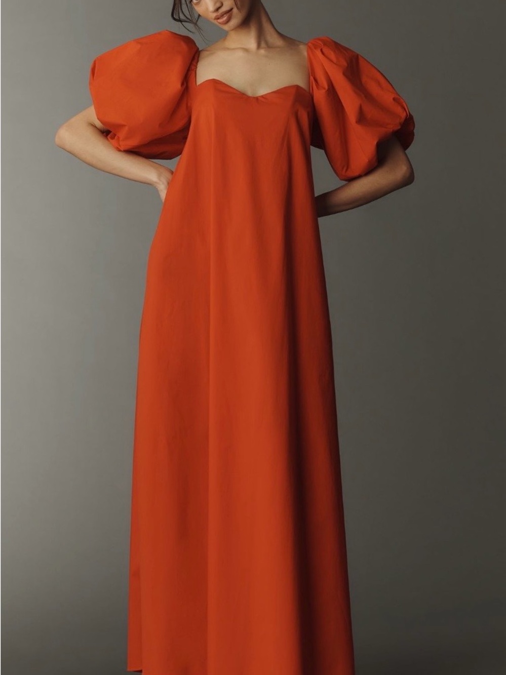 Caroline Constas Palmer Dress - Off-Shoulder Maxi with Puff Sleeves